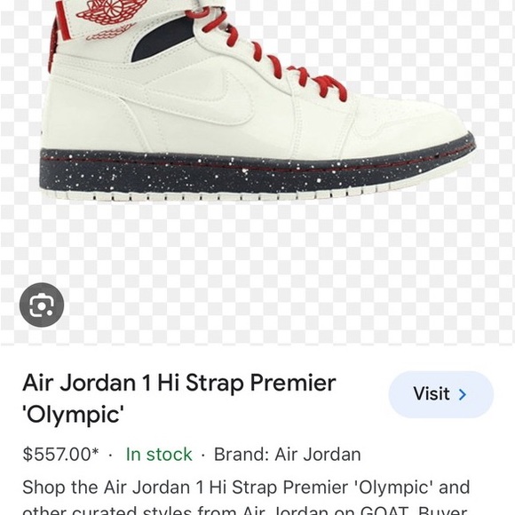 NIKE AIR JORDAN 1 HI STRAP PREMIER ‘OLYMPIC’ MENS SIZE 9.5. GENTLY USED. - Picture 2 of 6